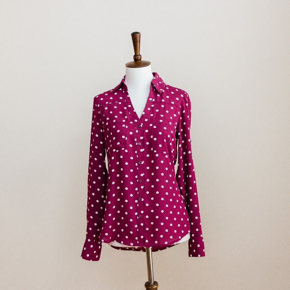 Express polka dot slim Portofino shirt